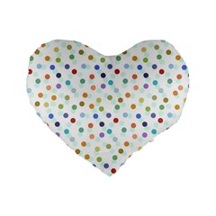 Dotted Pattern Background Brown Standard 16  Premium Flano Heart Shape Cushions