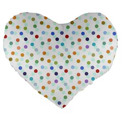 Dotted Pattern Background Brown Large 19  Premium Flano Heart Shape Cushions