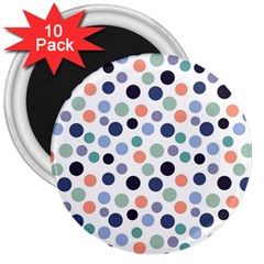 Dotted Pattern Background Blue 3  Magnets (10 Pack)  by Modern2018