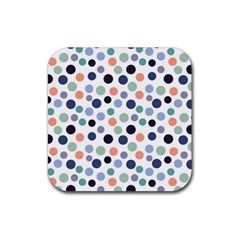 Dotted Pattern Background Blue Rubber Coaster (square)  by Modern2018