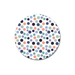 Dotted Pattern Background Blue Magnet 3  (round) by Modern2018