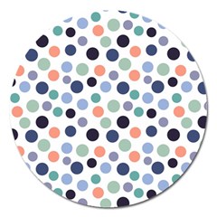 Dotted Pattern Background Blue Magnet 5  (round) by Modern2018