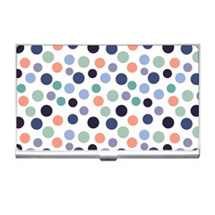 Dotted Pattern Background Blue Business Card Holders by Modern2018