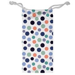 Dotted Pattern Background Blue Jewelry Bag by Modern2018