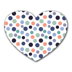 Dotted Pattern Background Blue Heart Mousepads by Modern2018