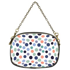 Dotted Pattern Background Blue Chain Purses (two Sides)  by Modern2018