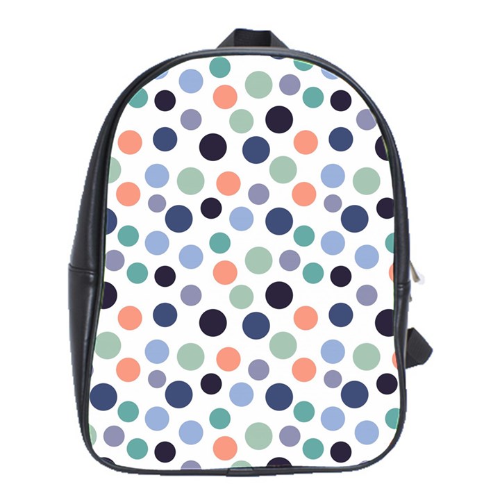 Dotted Pattern Background Blue School Bag (Large)