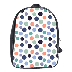 Dotted Pattern Background Blue School Bag (xl) by Modern2018