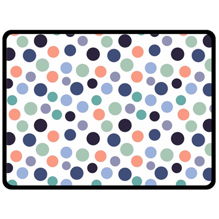 Dotted Pattern Background Blue Double Sided Fleece Blanket (Large) 