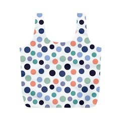 Dotted Pattern Background Blue Full Print Recycle Bags (m)  by Modern2018