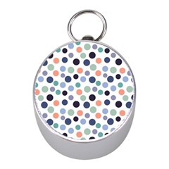 Dotted Pattern Background Blue Mini Silver Compasses by Modern2018