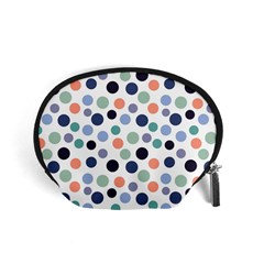 Dotted Pattern Background Blue Accessory Pouches (small)  by Modern2018