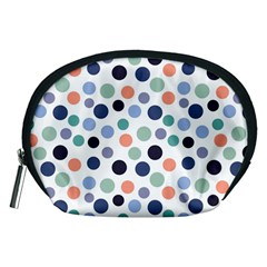 Dotted Pattern Background Blue Accessory Pouches (medium)  by Modern2018