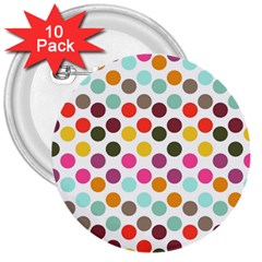 Dotted Pattern Background 3  Buttons (10 Pack)  by Modern2018