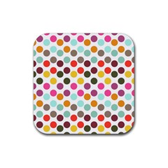 Dotted Pattern Background Rubber Coaster (square)  by Modern2018