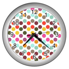 Dotted Pattern Background Wall Clocks (silver)  by Modern2018