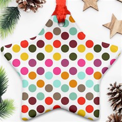 Dotted Pattern Background Star Ornament (two Sides)