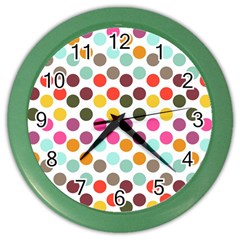 Dotted Pattern Background Color Wall Clocks by Modern2018