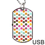 Dotted Pattern Background Dog Tag USB Flash (One Side) Front