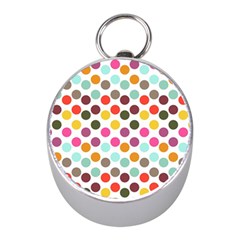 Dotted Pattern Background Mini Silver Compasses by Modern2018