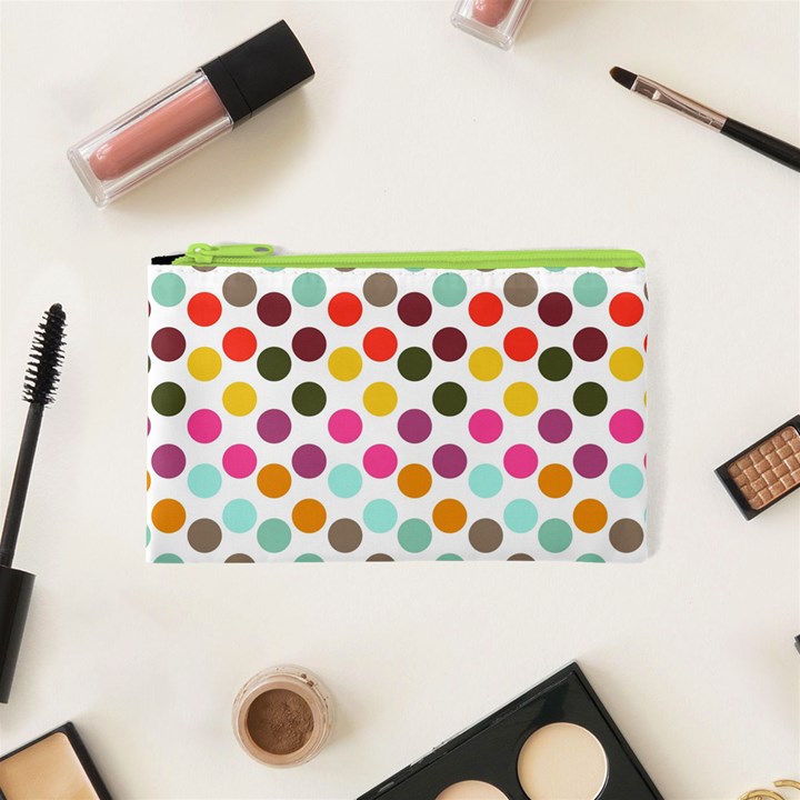 Dotted Pattern Background Cosmetic Bag (XS)