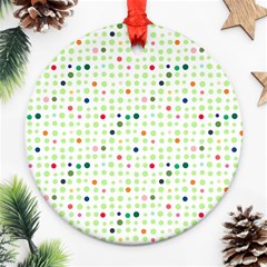 Dotted Pattern Background Full Colour Ornament (round) by Modern2018