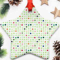 Dotted Pattern Background Full Colour Ornament (star)