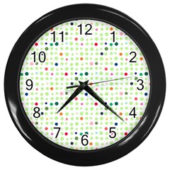 Dotted Pattern Background Full Colour Wall Clocks (black) by Modern2018