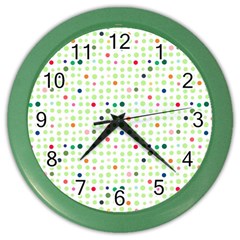 Dotted Pattern Background Full Colour Color Wall Clocks by Modern2018