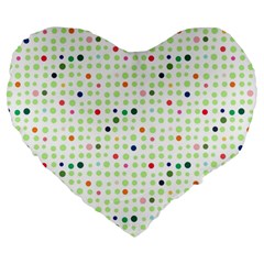 Dotted Pattern Background Full Colour Large 19  Premium Heart Shape Cushions by Modern2018