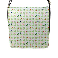 Dotted Pattern Background Full Colour Flap Messenger Bag (l)  by Modern2018