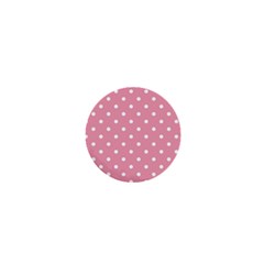 Pink Polka Dot Background 1  Mini Magnets by Modern2018