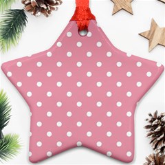 Pink Polka Dot Background Ornament (star)