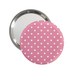 Pink Polka Dot Background 2 25  Handbag Mirrors by Modern2018