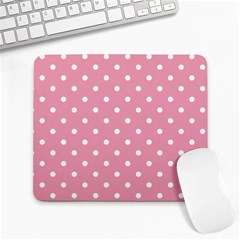 Pink Polka Dot Background Large Mousepads by Modern2018