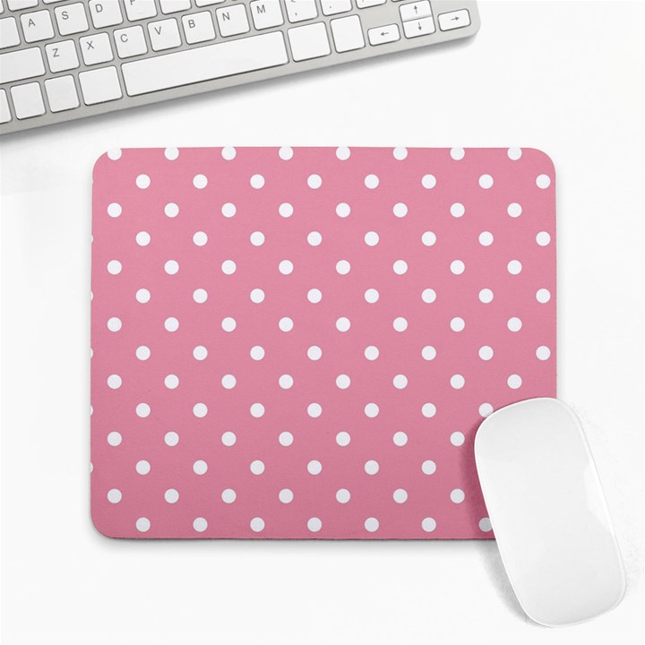 Pink Polka Dot Background Large Mousepads