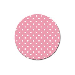 Pink Polka Dot Background Magnet 3  (round) by Modern2018