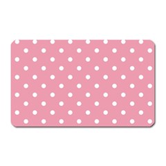 Pink Polka Dot Background Magnet (rectangular) by Modern2018