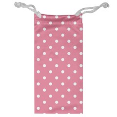 Pink Polka Dot Background Jewelry Bag by Modern2018