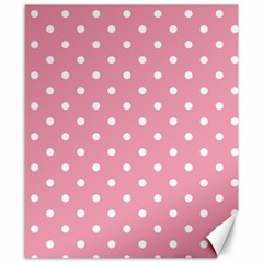 Pink Polka Dot Background Canvas 8  X 10  by Modern2018