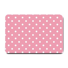 Pink Polka Dot Background Small Doormat  by Modern2018