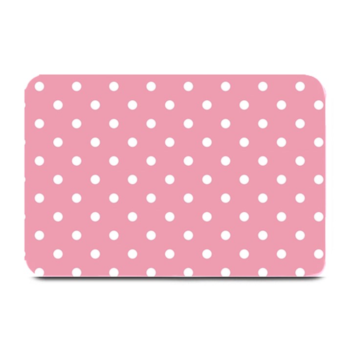 Pink Polka Dot Background Plate Mats