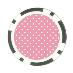 Pink Polka Dot Background Poker Chip Card Guard (10 Pack) by Modern2018