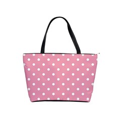 Pink Polka Dot Background Shoulder Handbags by Modern2018