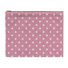 Pink Polka Dot Background Cosmetic Bag (xl) by Modern2018