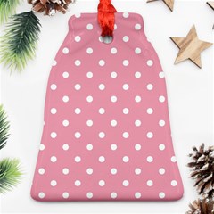 Pink Polka Dot Background Ornament (bell)