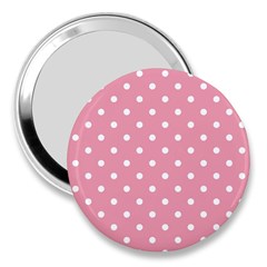 Pink Polka Dot Background 3  Handbag Mirrors by Modern2018