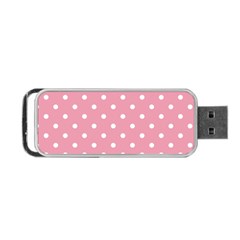 Pink Polka Dot Background Portable Usb Flash (two Sides) by Modern2018