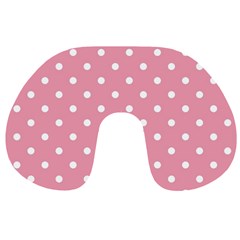 Pink Polka Dot Background Travel Neck Pillows by Modern2018