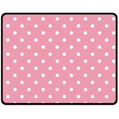 Pink Polka Dot Background Double Sided Fleece Blanket (medium)  by Modern2018